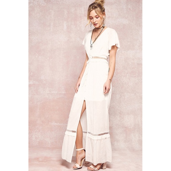 white peasant maxi dress